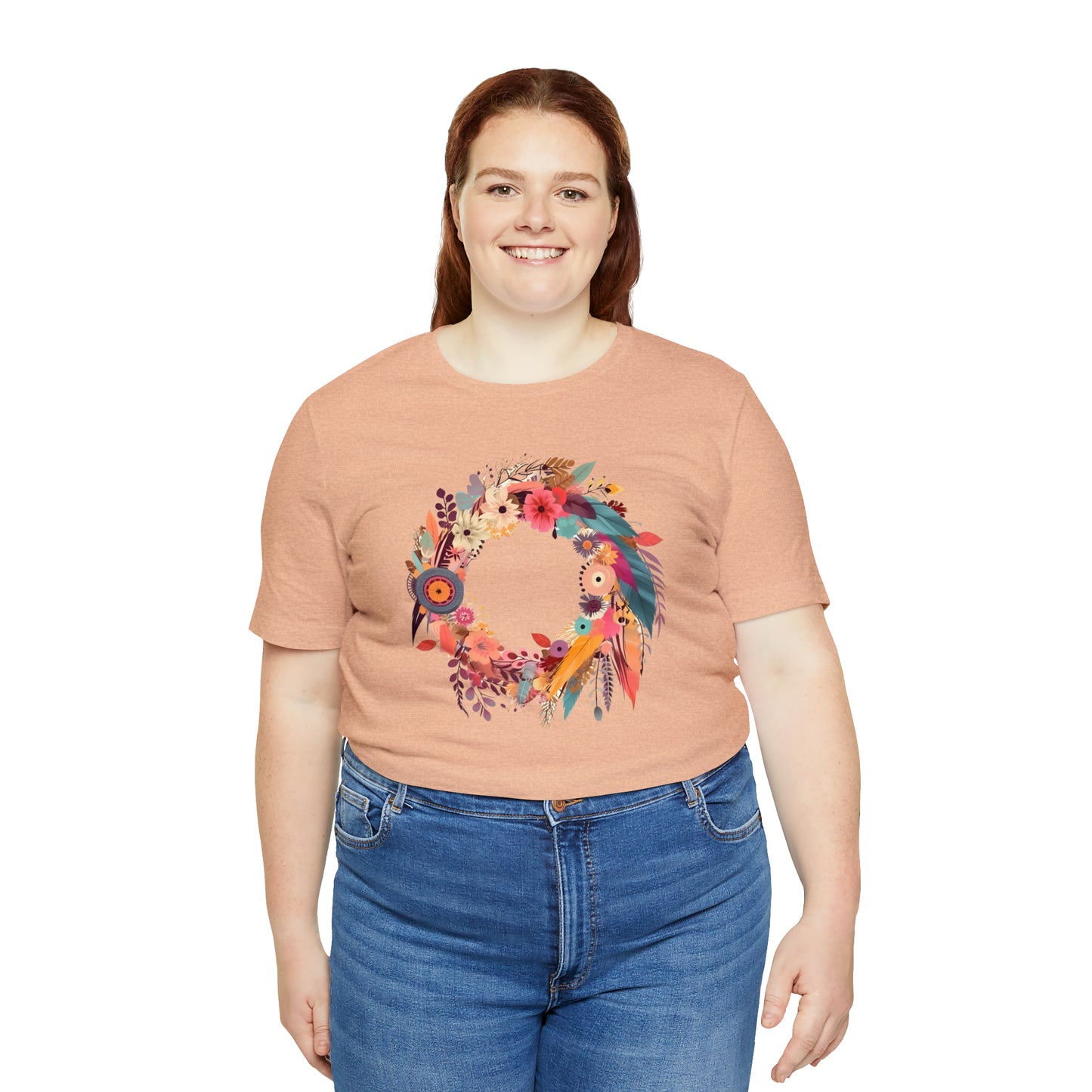 Whimsical Feather Wreath Tee (Unisex)
