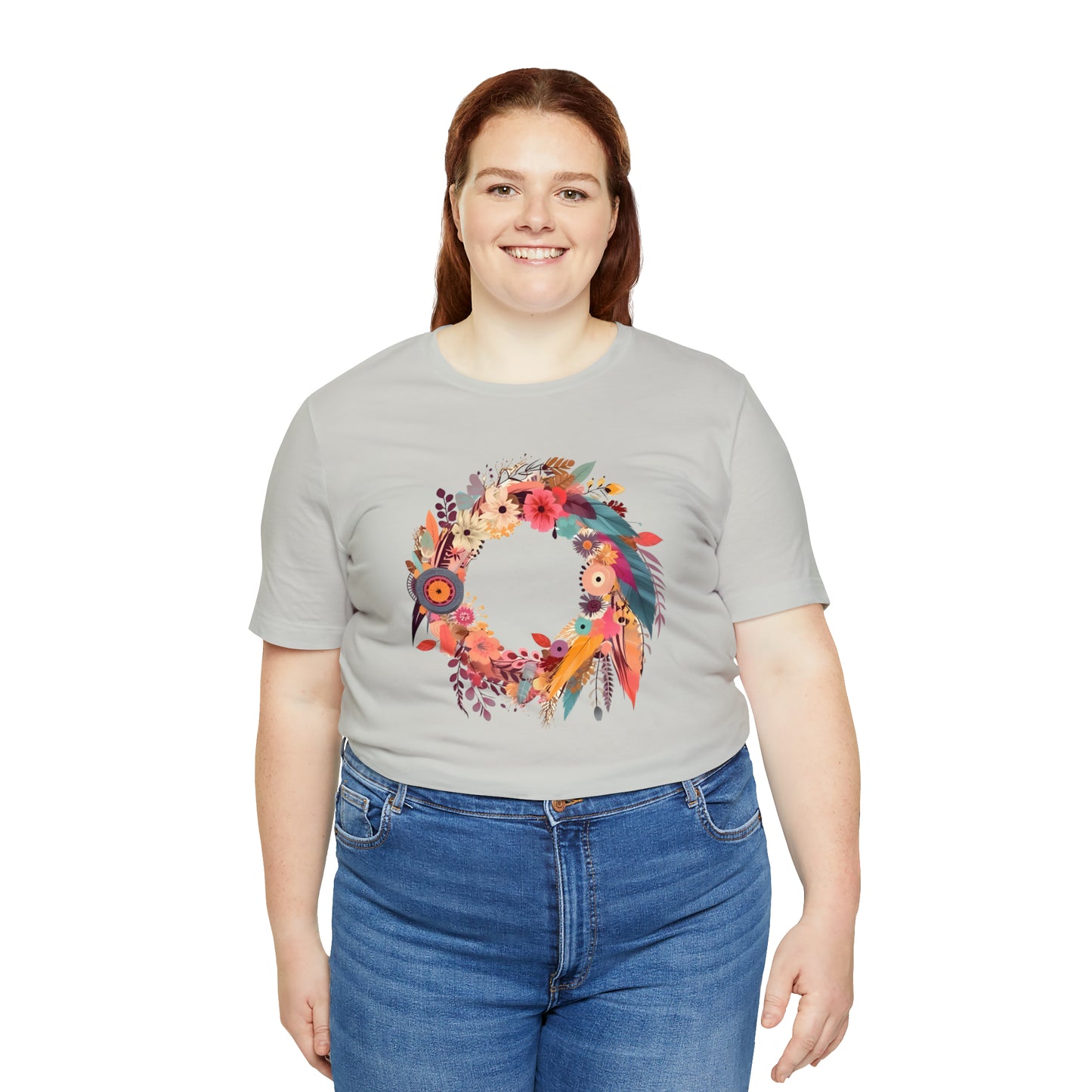 Whimsical Feather Wreath Tee (Unisex)