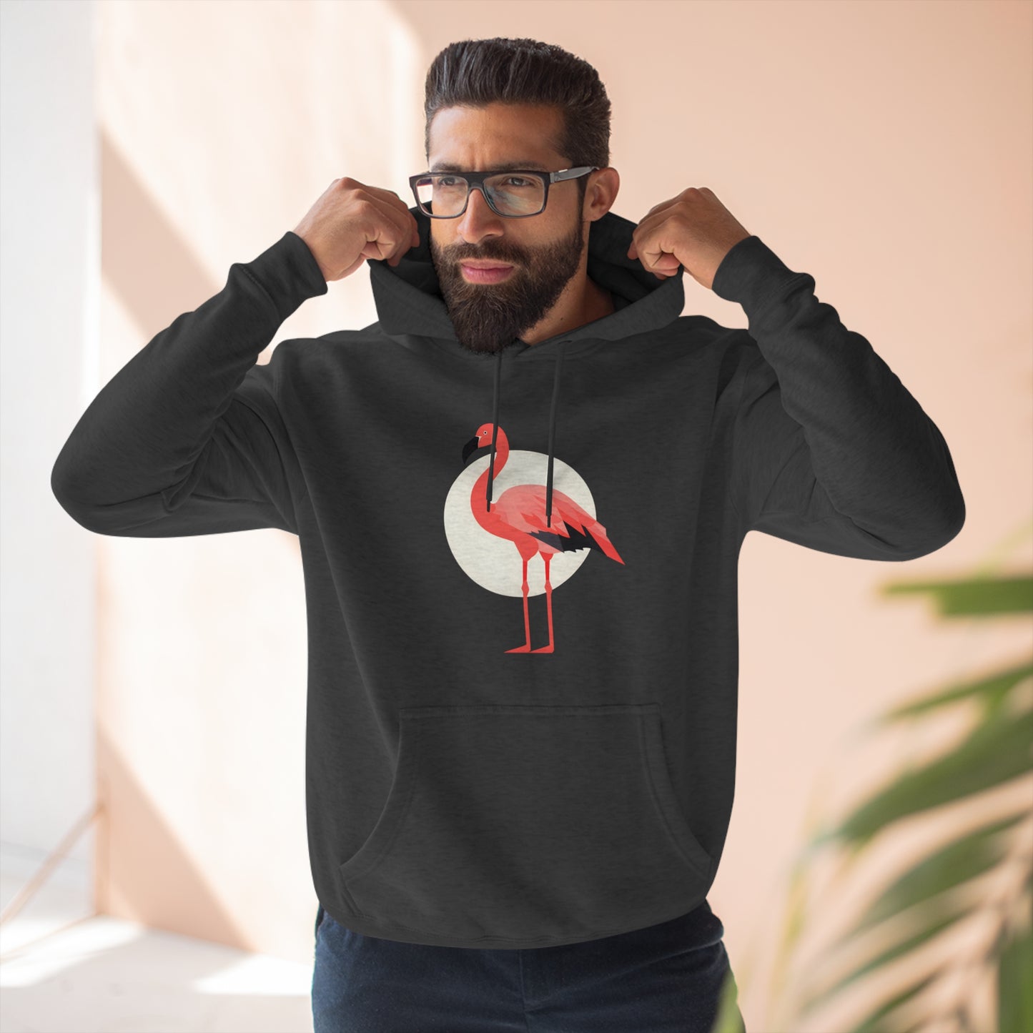 Flamingo and Moon Hoodie (Unisex)