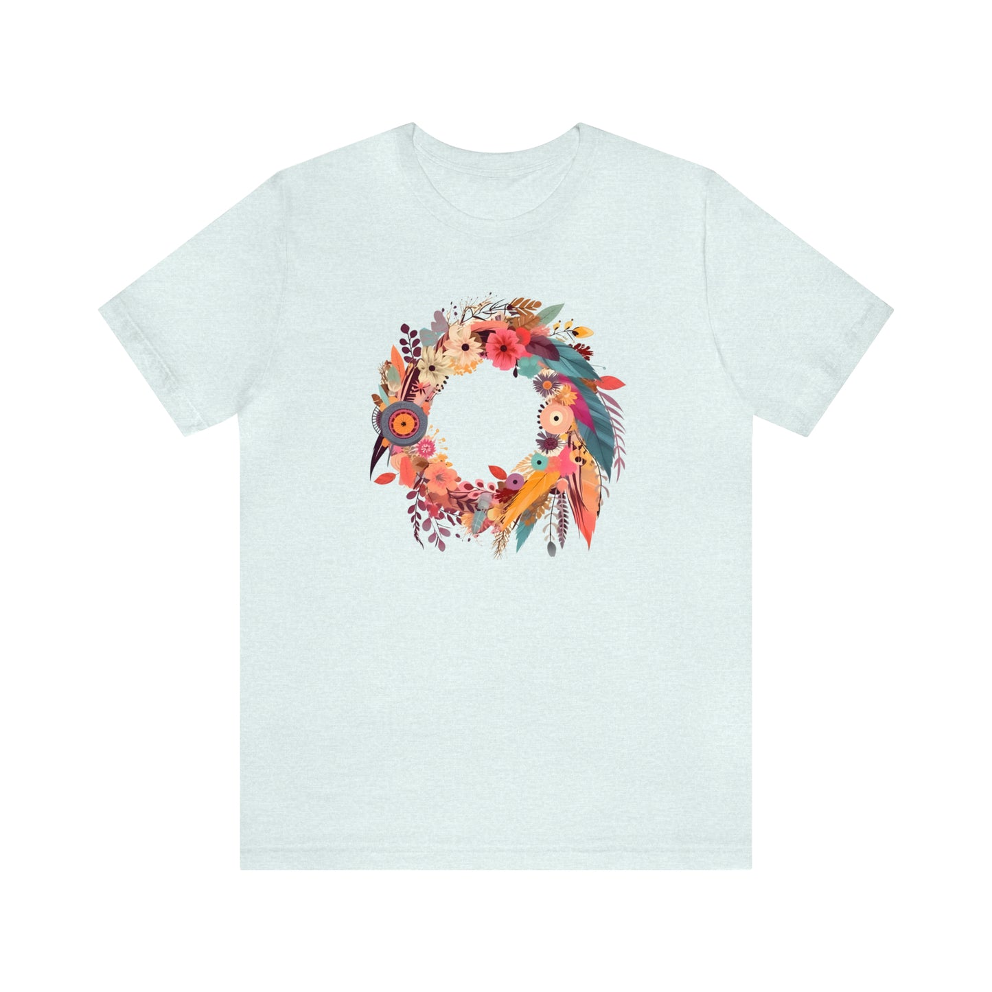 Whimsical Feather Wreath Tee (Unisex)