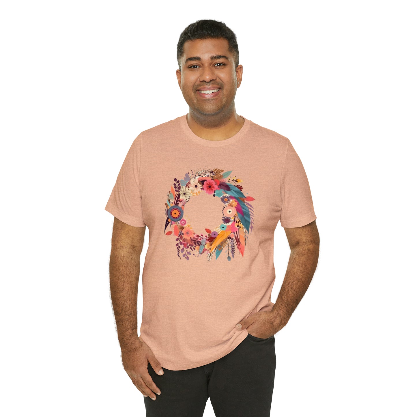 Whimsical Feather Wreath Tee (Unisex)