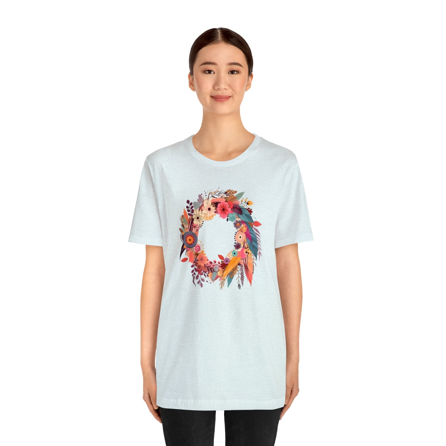 Whimsical Feather Wreath Tee (Unisex)
