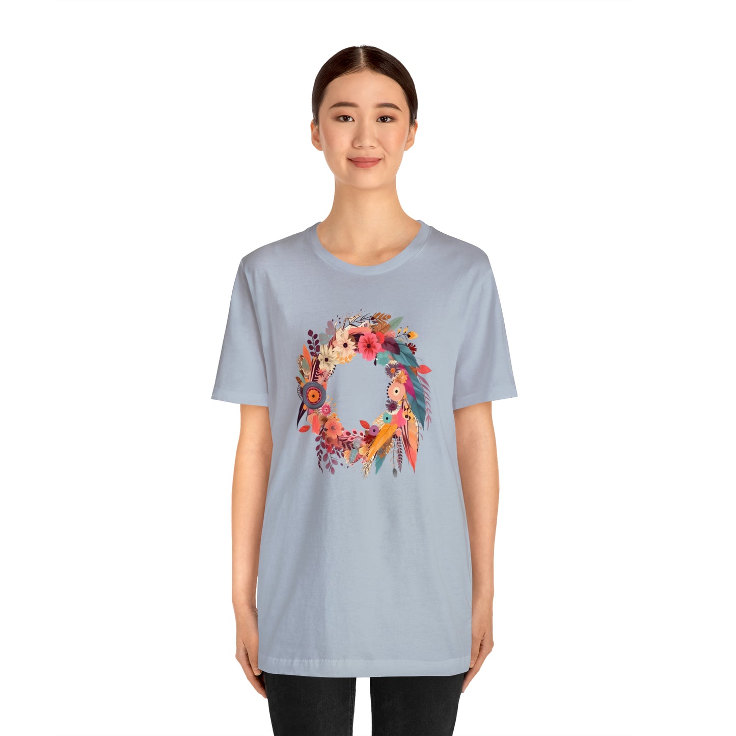 Whimsical Feather Wreath Tee (Unisex)