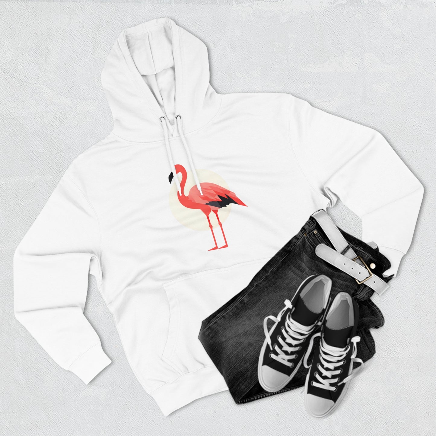 Flamingo and Moon Hoodie (Unisex)