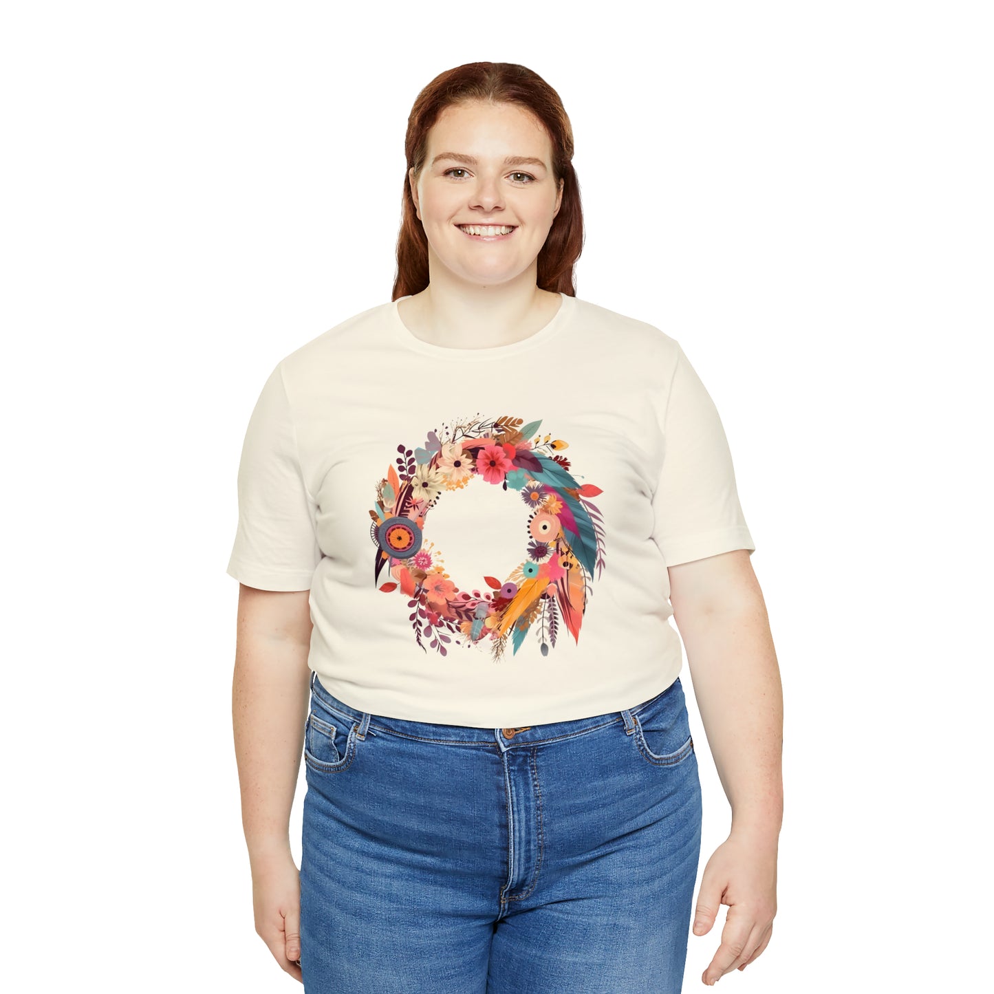 Whimsical Feather Wreath Tee (Unisex)