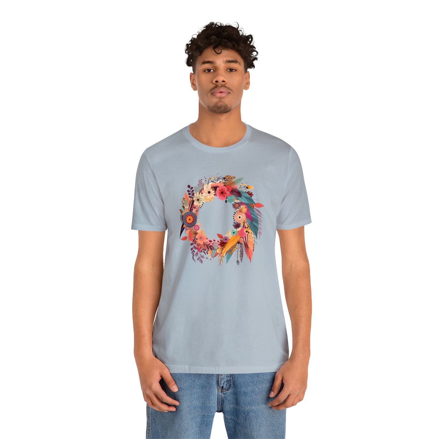 Whimsical Feather Wreath Tee (Unisex)
