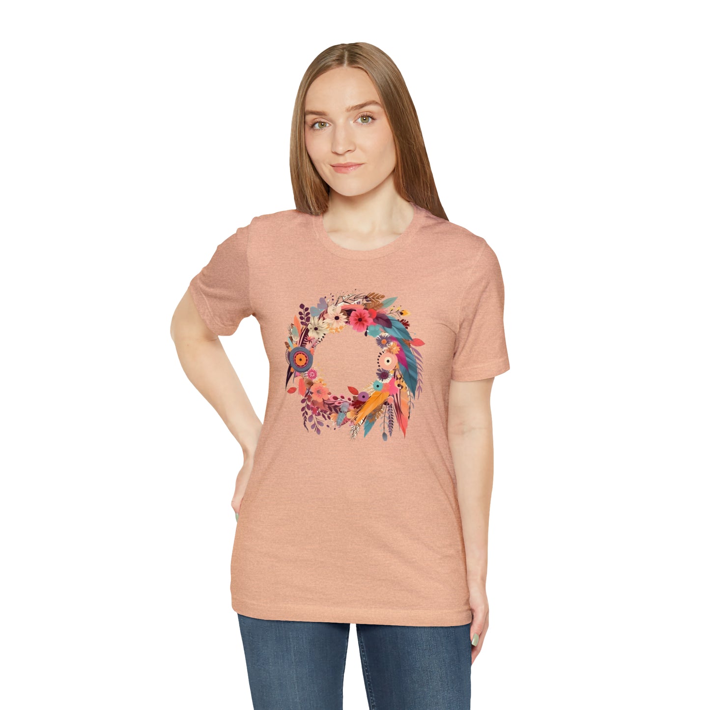 Whimsical Feather Wreath Tee (Unisex)