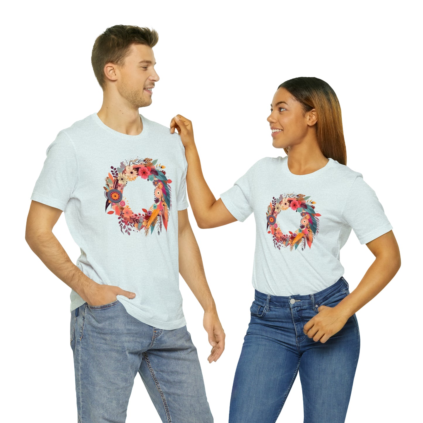 Whimsical Feather Wreath Tee (Unisex)