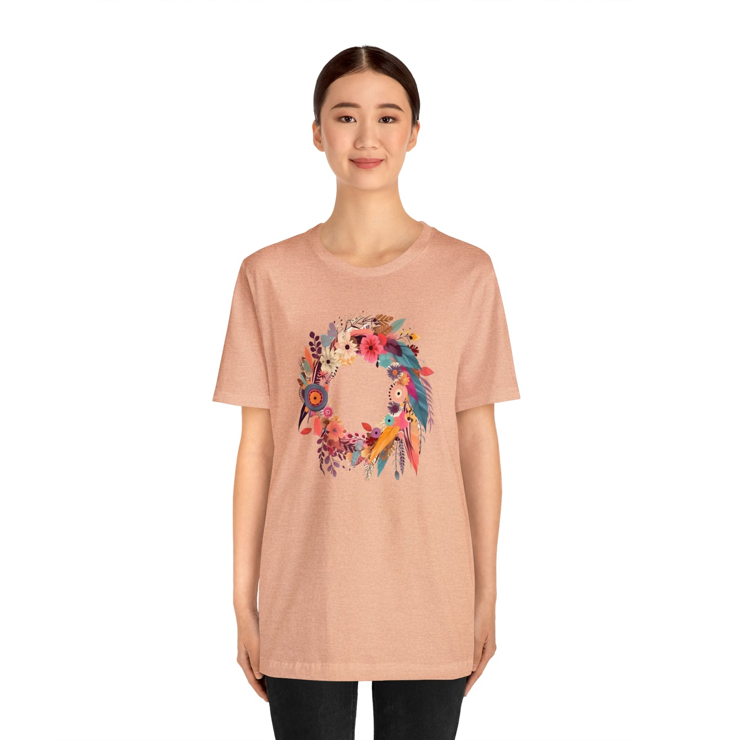Whimsical Feather Wreath Tee (Unisex)