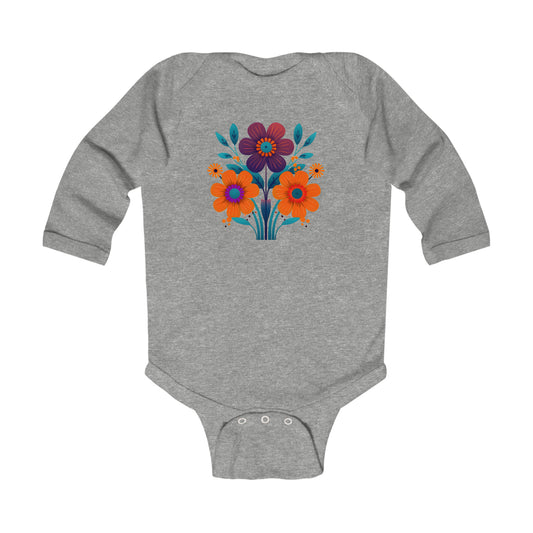 Flower Trio Long Sleeve Bodysuit (Infant)