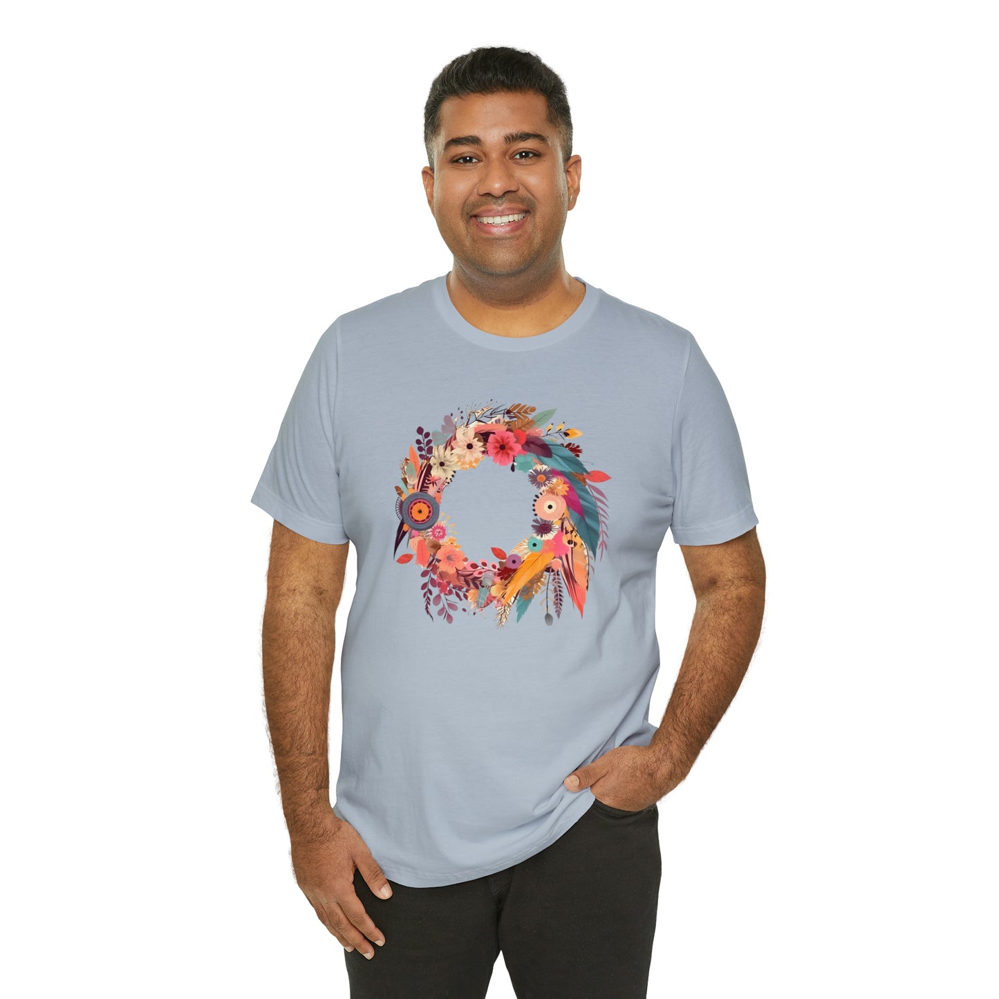 Whimsical Feather Wreath Tee (Unisex)