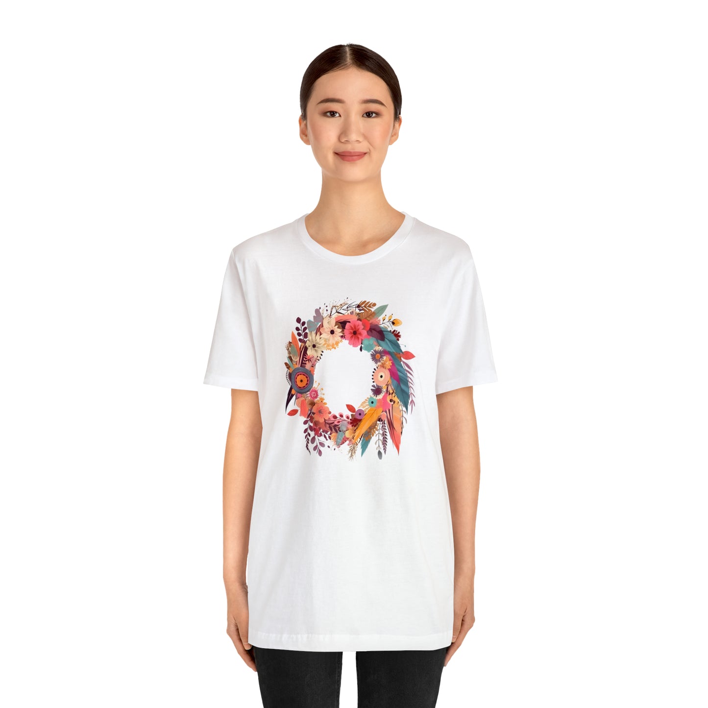 Whimsical Feather Wreath Tee (Unisex)