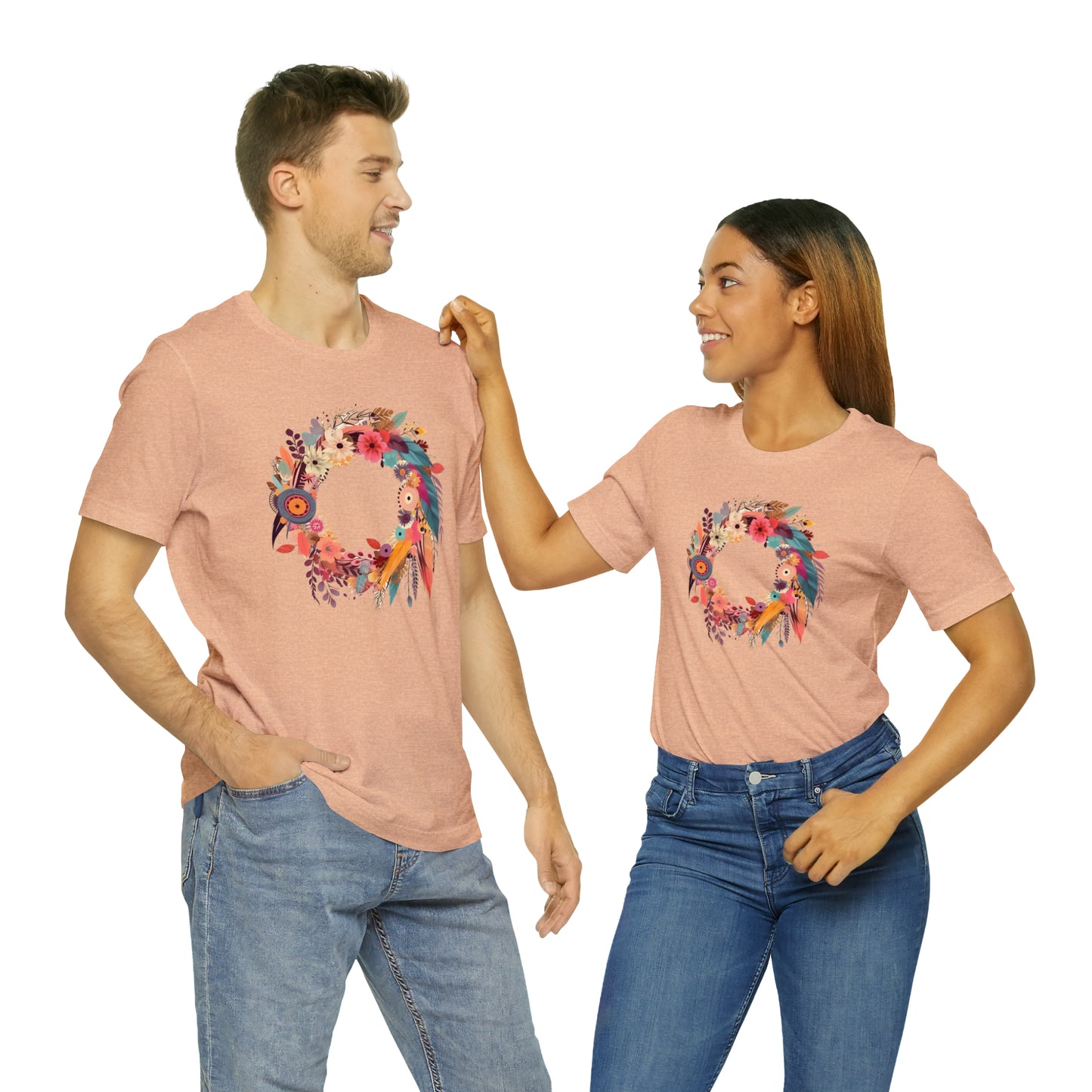 Whimsical Feather Wreath Tee (Unisex)