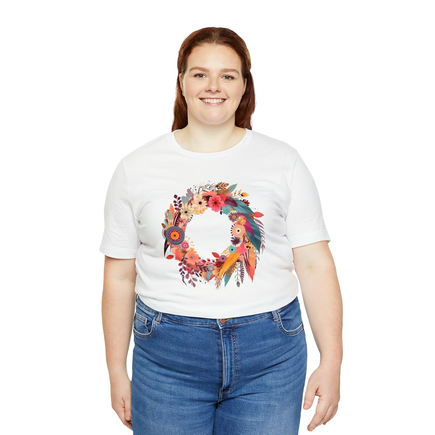 Whimsical Feather Wreath Tee (Unisex)