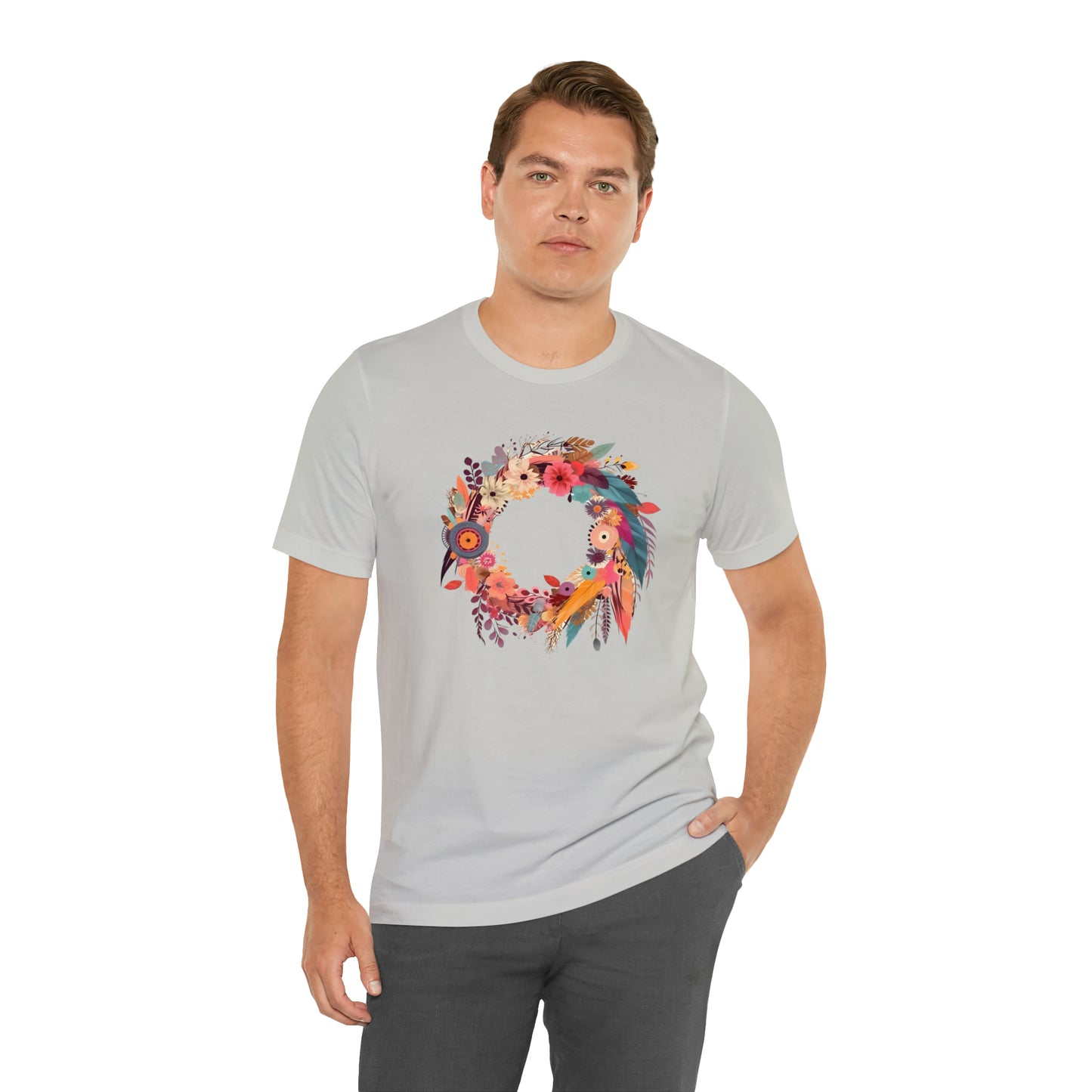 Whimsical Feather Wreath Tee (Unisex)