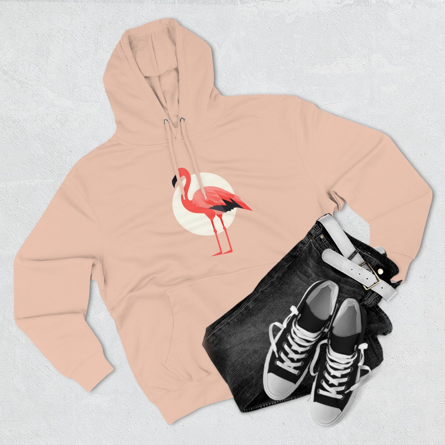 Flamingo and Moon Hoodie (Unisex)