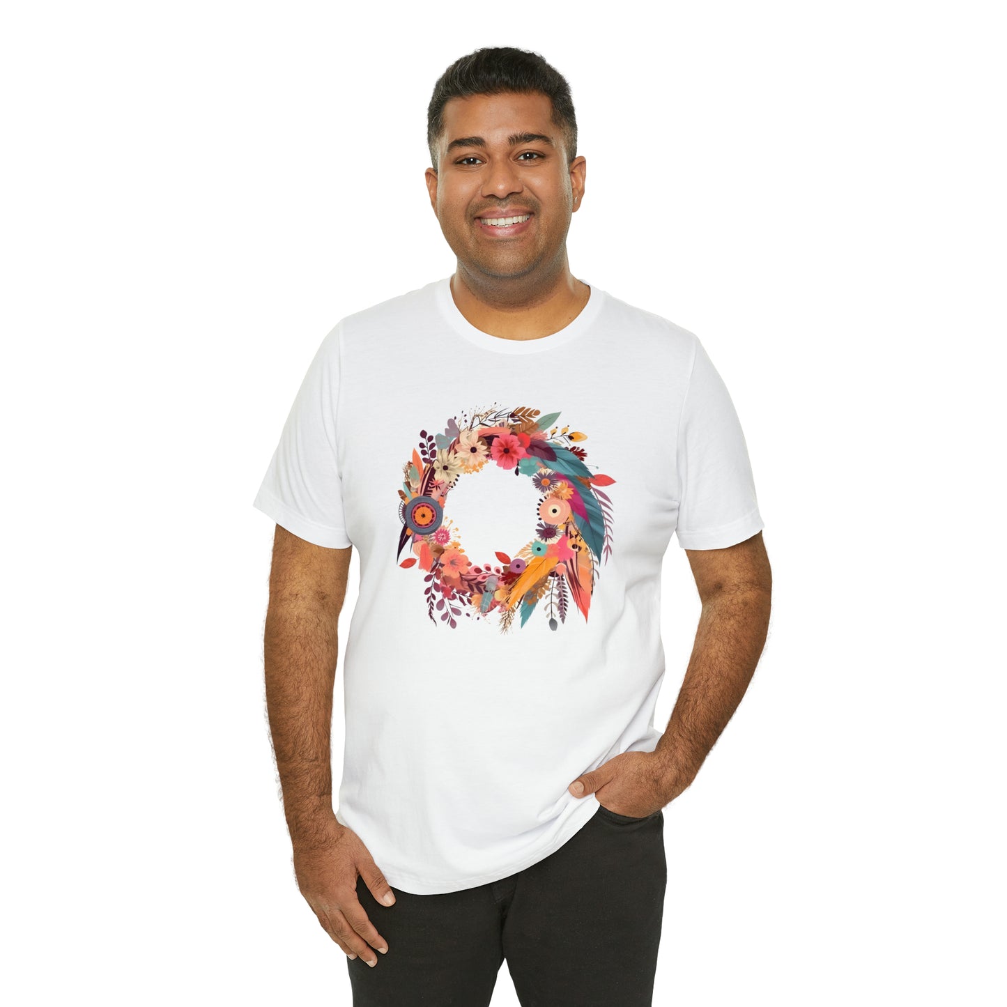 Whimsical Feather Wreath Tee (Unisex)