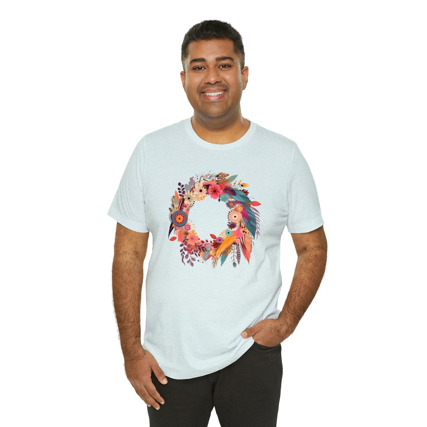 Whimsical Feather Wreath Tee (Unisex)