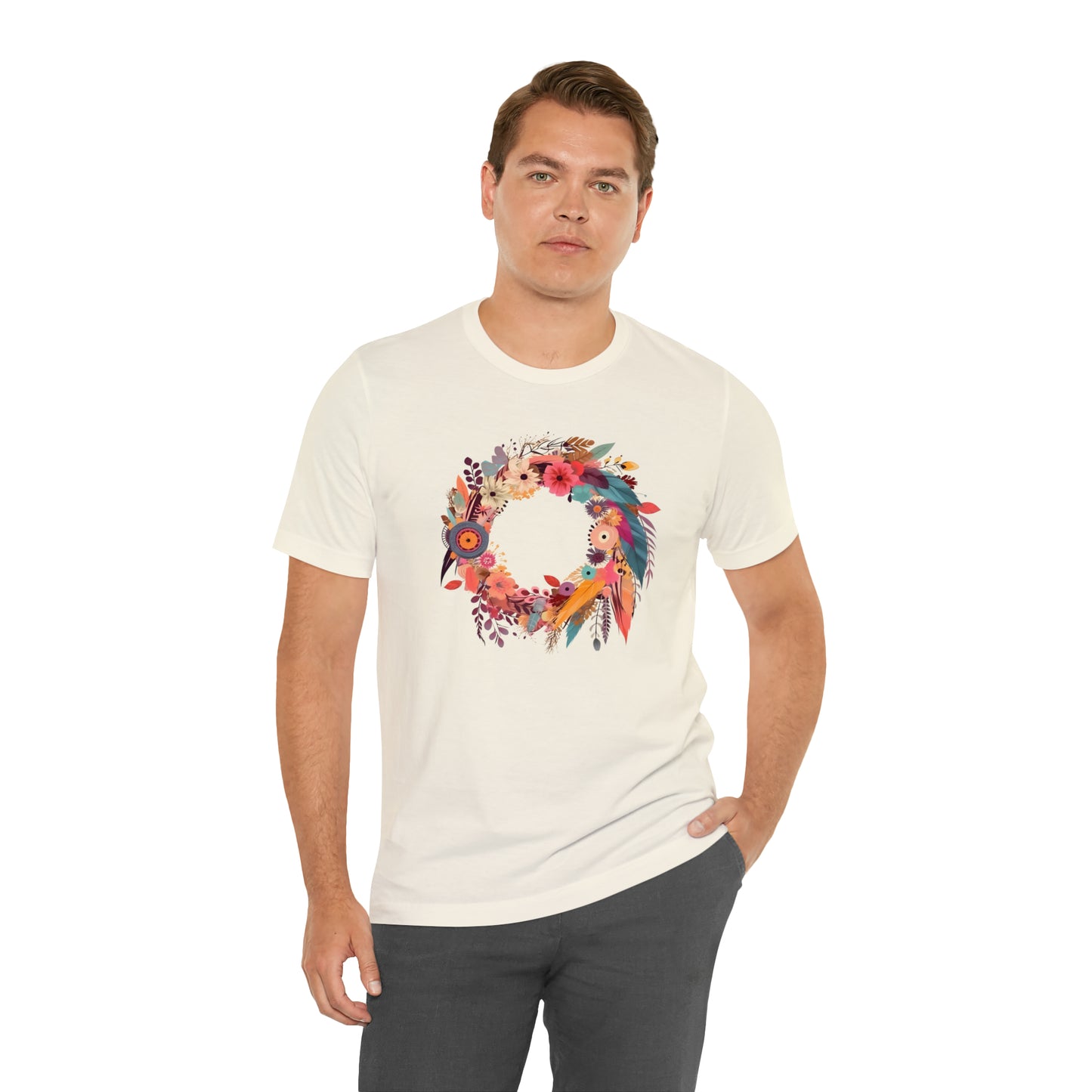 Whimsical Feather Wreath Tee (Unisex)