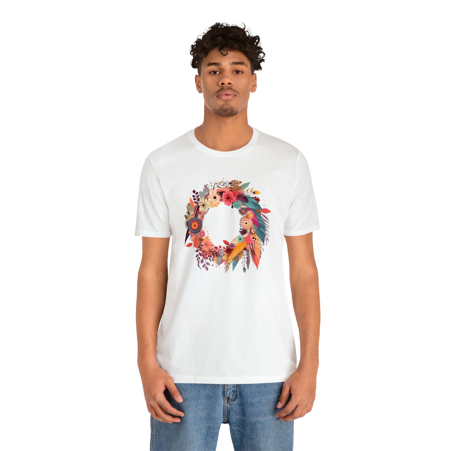 Whimsical Feather Wreath Tee (Unisex)
